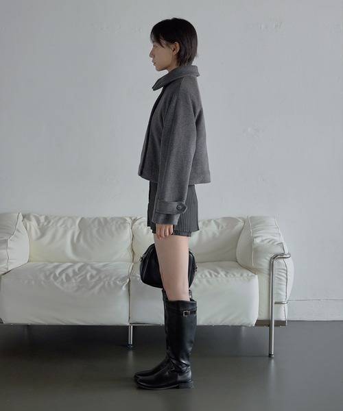 UNE MANSION(ユヌマンション)の「【インナーストライプパンツ付き】バック切り替えデザインストライプスリムパンツミニスカート(スカート・レディース・ブラック/グレー・SMALL/MEDIUM/LARGE)」の20枚目の写真