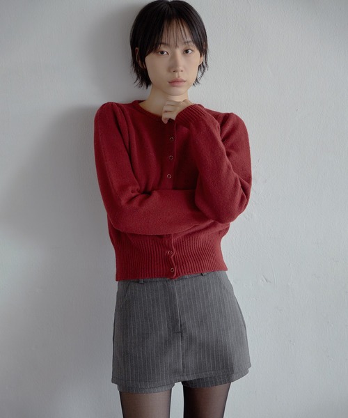 UNE MANSION(ユヌマンション)の「【インナーストライプパンツ付き】バック切り替えデザインストライプスリムパンツミニスカート(スカート・レディース・ブラック/グレー・SMALL/MEDIUM/LARGE)」の18枚目の写真