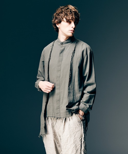 glamb(グラム)の「Layered Cardigan Shirt / レイヤードカーディガンシャツ(シャツ/ブラウス・メンズ・ブラック/グレー・S/M/L)」の1枚目の写真