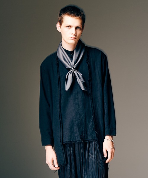 glamb(グラム)の「Layered Cardigan Shirt / レイヤードカーディガンシャツ(シャツ/ブラウス・メンズ・ブラック/グレー・S/M/L)」の2枚目の写真
