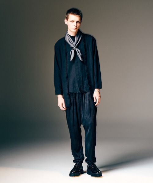 glamb(グラム)の「Layered Cardigan Shirt / レイヤードカーディガンシャツ(シャツ/ブラウス・メンズ・ブラック/グレー・S/M/L)」の6枚目の写真