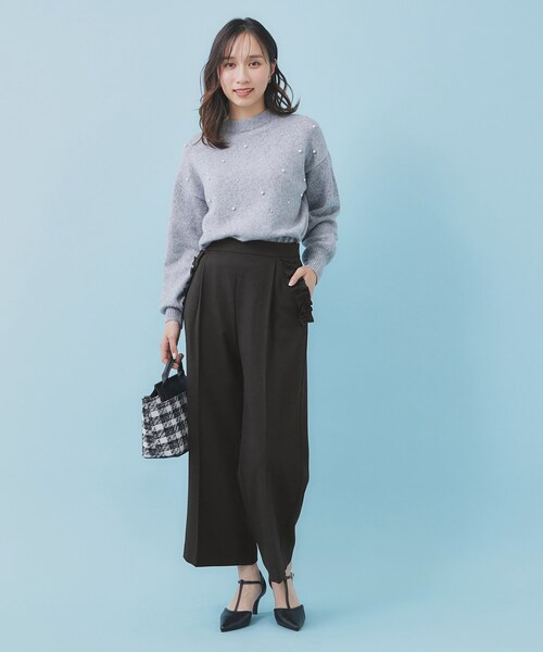 index(インデックス)の「フリルポケットストレートパンツ【洗濯機OK/防シワ】(その他パンツ・レディース・ピンク/ブラック/ブラウン系・36/38/40)」の5枚目の写真