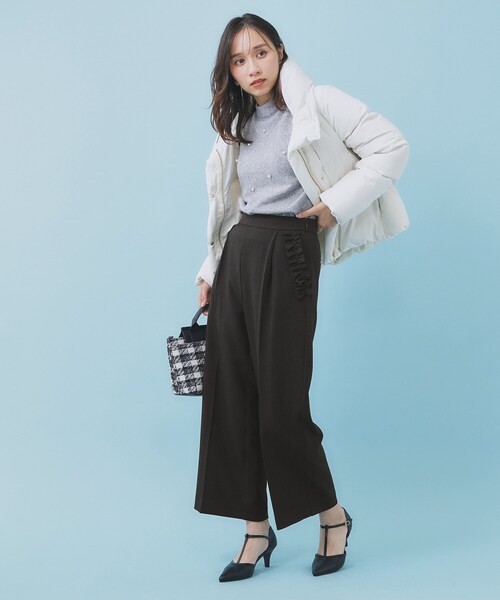 index(インデックス)の「フリルポケットストレートパンツ【洗濯機OK/防シワ】(その他パンツ・レディース・ピンク/ブラック/ブラウン系・36/38/40)」の6枚目の写真