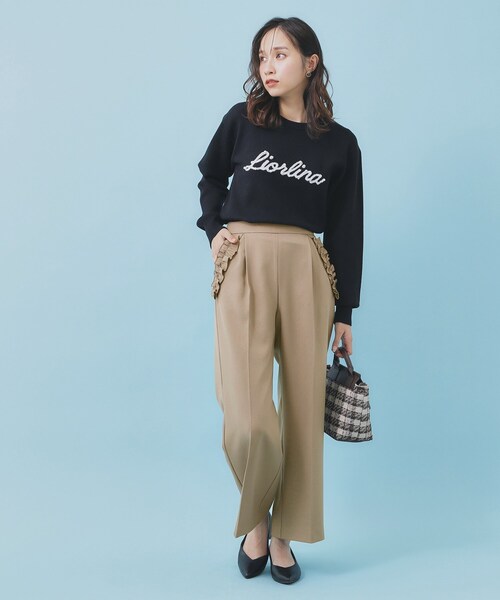 index(インデックス)の「フリルポケットストレートパンツ【洗濯機OK/防シワ】(その他パンツ・レディース・ピンク/ブラック/ブラウン系・36/38/40)」の9枚目の写真
