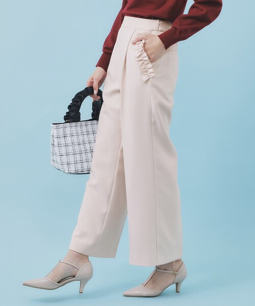 index(インデックス)の「フリルポケットストレートパンツ【洗濯機OK/防シワ】(その他パンツ・レディース・ピンク/ブラック/ブラウン系・36/38/40)」の12枚目の写真