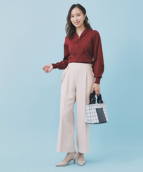 index(インデックス)の「フリルポケットストレートパンツ【洗濯機OK/防シワ】(その他パンツ・レディース・ピンク/ブラック/ブラウン系・36/38/40)」の13枚目の写真