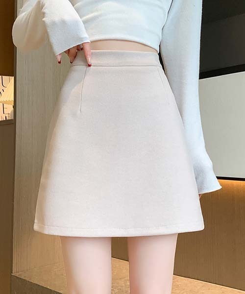 gossip!ロサンゼルス(ゴシップロサンゼルス)の「Y2K ハイウエスト 台形ミニスカート(スカート・レディース・グレー/オフホワイト/ブラック・L/M/S)」の4枚目の写真