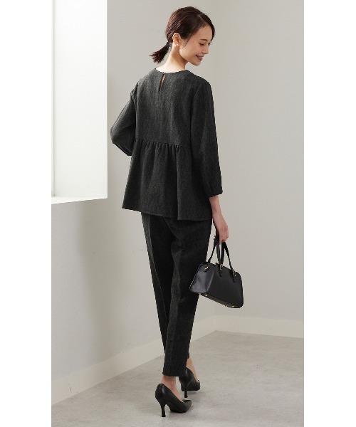 AOYAMA（アオヤマ）の「【ＷＥＢ限定】アンティークジャガードブラウスセットアップ（スーツセット・レディース・ホワイト×ブラック/ブラック×ブラック・L/M/LL/S）」の4枚目の写真