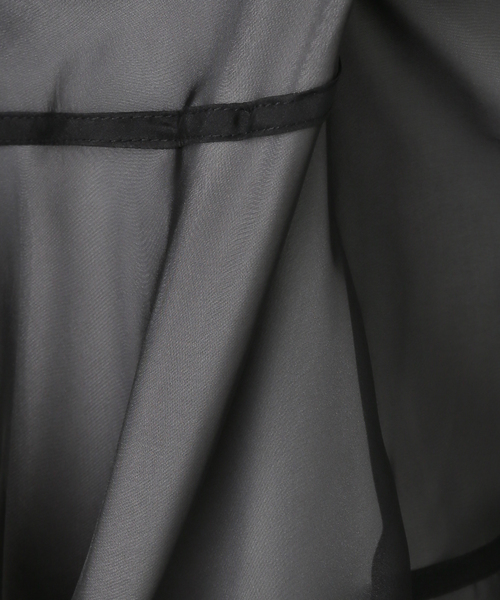 La TOTALITE（ラトータリテ）の「【洗える】パイピングシアーフレアスカート（スカート・レディース・ブラック/ベージュ・36/38）」の20枚目の写真