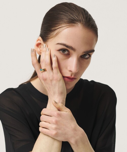 BEAUTY&YOUTH UNITED ARROWS(ビューティーアンドユースユナイテッドアローズ)の「<eoa>ストーン ダブル リング(リング・メンズ・ゴールド/シルバー・18/7/11/16/13/22/20/9)」の3枚目の写真