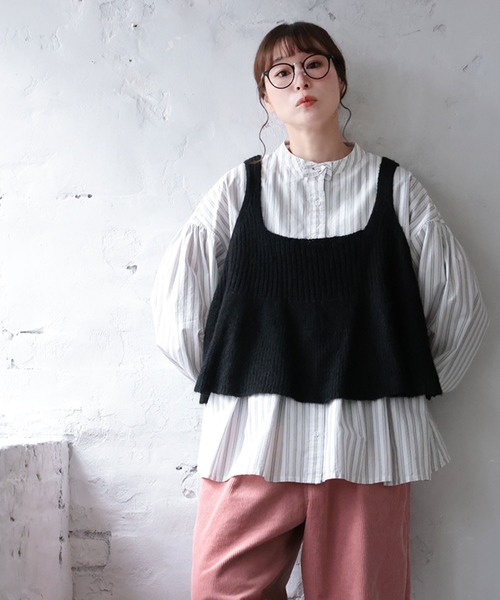 soulberry（ソウルベリー）の「ベストに合わせる、やさしいストライプのブラウス（シャツ/ブラウス・レディース・オフホワイト・5L/4L/3L/LL/L/M）」の20枚目の写真