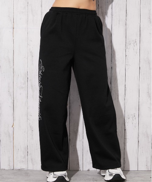 GORGE（ゴージ）の「《ロゴストーン×裏起毛》ストレートスウェットパンツ 秋冬◎（スウェットパンツ・レディース・オートミール/グレー/ブラック・F）」の7枚目の写真