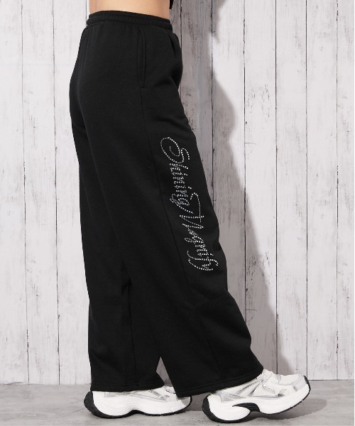 GORGE（ゴージ）の「《ロゴストーン×裏起毛》ストレートスウェットパンツ 秋冬◎（スウェットパンツ・レディース・オートミール/グレー/ブラック・F）」の8枚目の写真