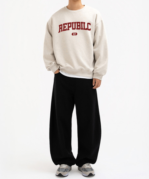 UNDEROFF(アンダーオフ)の「ピーチスキンエッセンシャルリパブリック裏起毛スウェットブラック(スウェット・メンズ・ブラック・SMALL/MEDIUM/LARGE/X-LARGE)」の6枚目の写真
