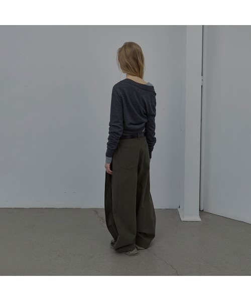 LCDC TM(エルシーディーシーティーエム)の「DOUBLE-LAYER WAVY CARDIGAN (CHARCOAL)(カーディガン/ボレロ・レディース・その他・OS)」の3枚目の写真