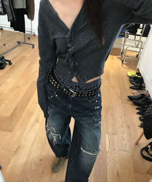 LCDC TM(エルシーディーシーティーエム)の「DOUBLE-LAYER WAVY CARDIGAN (CHARCOAL)(カーディガン/ボレロ・レディース・その他・OS)」の10枚目の写真