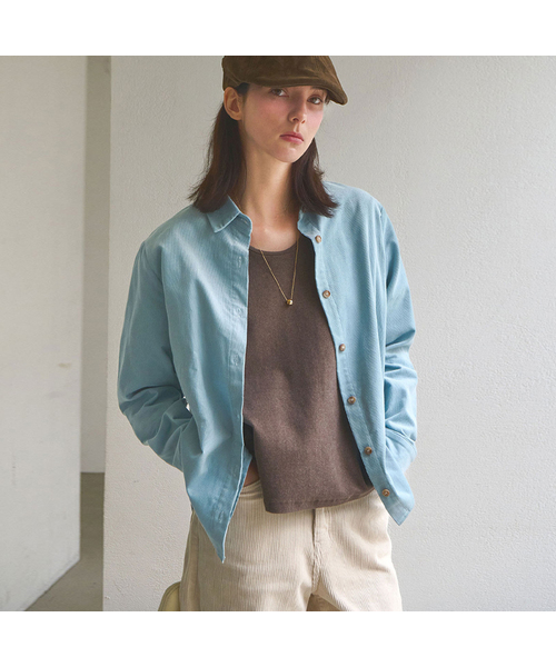 SLOWLOLLI（スローローリ）の「Flowarm corduroy shirt_3 Colors（シャツ/ブラウス・レディース・キャメル/ブルー/アイボリー・FREE）」の3枚目の写真