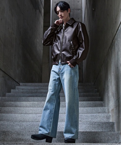 ぽ*ん様 【CLEL】Deep Texture Blouson レザーブルゾン CLEL】Deep Texture Blouson / ディープテクスチャーブルゾン