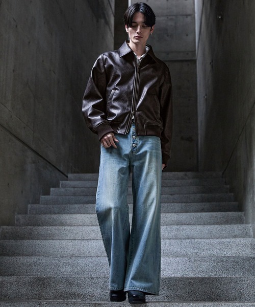 【CLEL】Deep Texture Blouson レザーブルゾン Lサイズ CLEL Deep Texture Blouson ブラウン Lサイズ - メルカリ