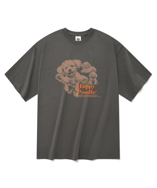 RADINEO(ラディネオ)の「ハッピープードル 半袖Tシャツ グレー(Tシャツ/カットソー・メンズ・その他・SMALL/MEDIUM/LARGE/X-LARGE)」の1枚目の写真