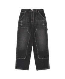 DOUBLE KNEE CARPENTER DENIM PANTS BLACK(CV2EFUD113A)