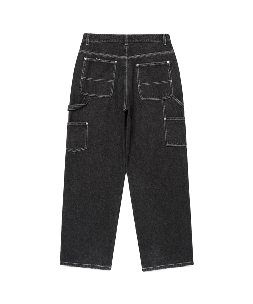 Cavish(カビシ)の「DOUBLE KNEE CARPENTER DENIM PANTS BLACK(CV2EFUD113A)(デニムパンツ・レディース・ブラック・SMALL/LARGE/MEDIUM)」の2枚目の写真