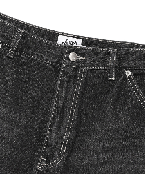 Cavish(カビシ)の「DOUBLE KNEE CARPENTER DENIM PANTS BLACK(CV2EFUD113A)(デニムパンツ・レディース・ブラック・SMALL/LARGE/MEDIUM)」の3枚目の写真