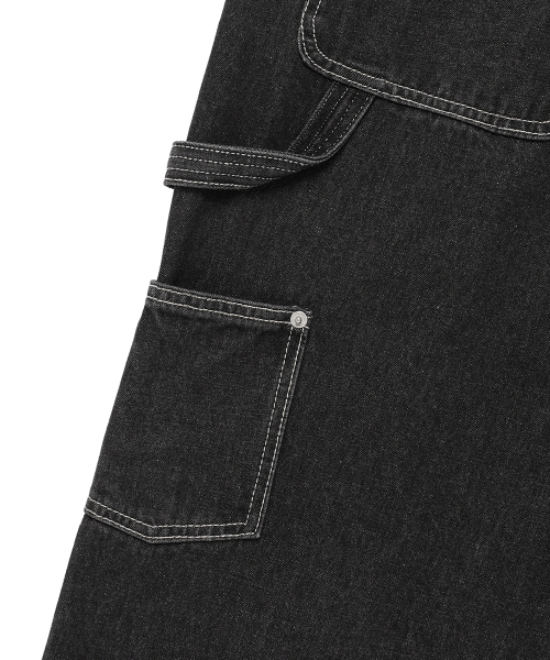 Cavish(カビシ)の「DOUBLE KNEE CARPENTER DENIM PANTS BLACK(CV2EFUD113A)(デニムパンツ・レディース・ブラック・SMALL/LARGE/MEDIUM)」の6枚目の写真