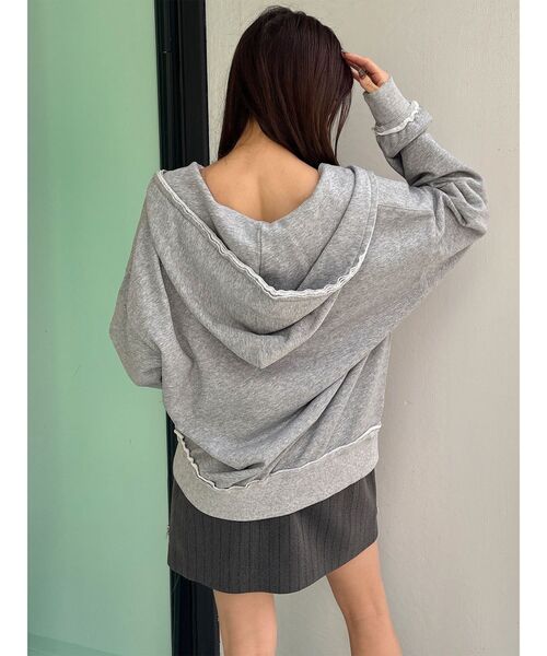 MURUA（ムルーア）の「ジップルーズフーディ（パーカー・レディース・ブラウン/グレー/ブラック・FREE）」の9枚目の写真