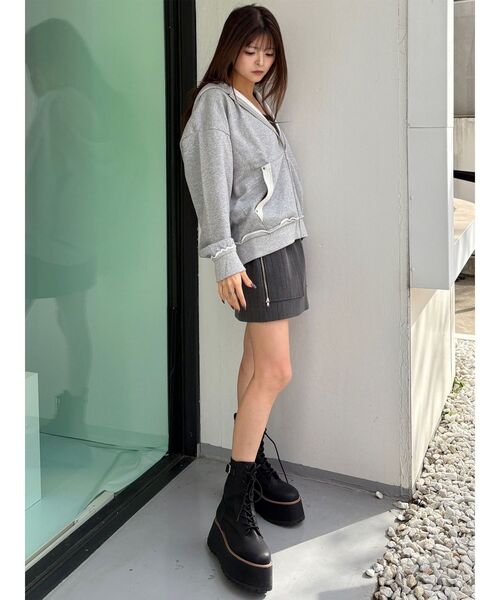 MURUA（ムルーア）の「ジップルーズフーディ（パーカー・レディース・ブラウン/グレー/ブラック・FREE）」の11枚目の写真