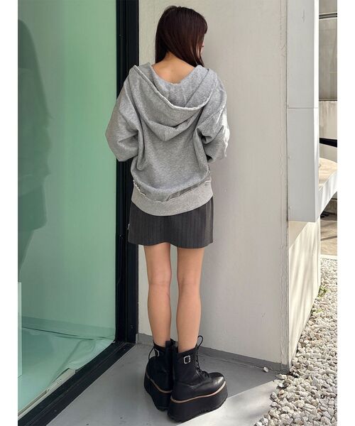 MURUA（ムルーア）の「ジップルーズフーディ（パーカー・レディース・ブラウン/グレー/ブラック・FREE）」の12枚目の写真