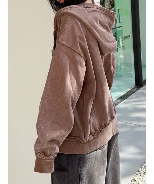 MURUA（ムルーア）の「ジップルーズフーディ（パーカー・レディース・ブラウン/グレー/ブラック・FREE）」の14枚目の写真