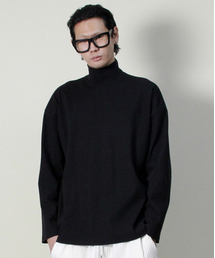 DEMARC（ドゥマーク）の「オーバーサイズタートルネック長袖Tシャツブラック（Tシャツ/カットソー）」