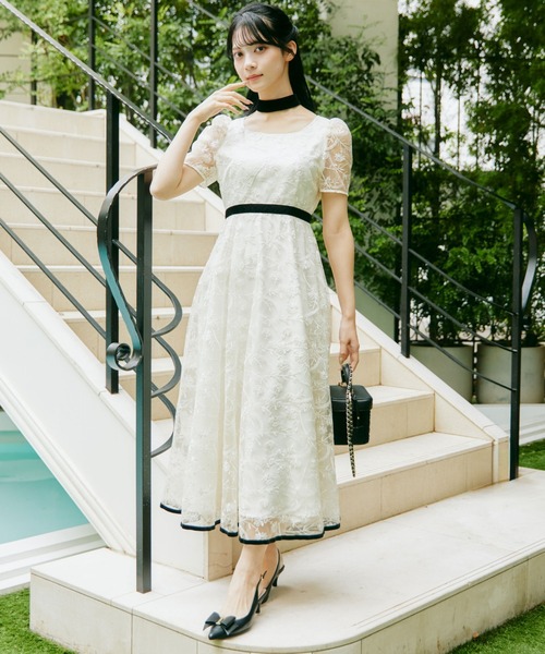 mikuさんコラボ＞エンブロイダリーレースドレス ◇＜mikuさんコラボ＞エンブロイダリーレースドレス（ドレス）｜JILL