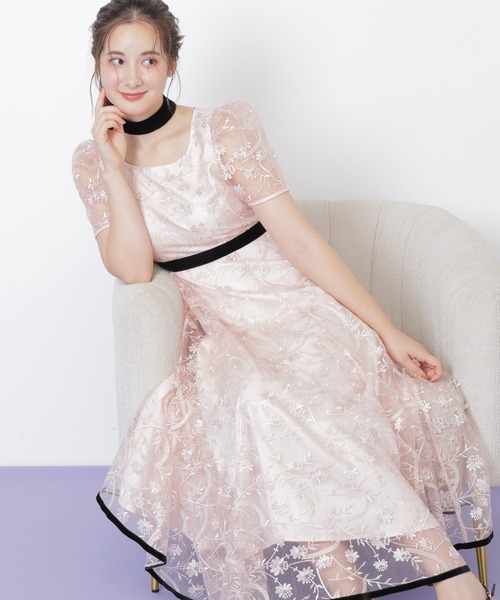 ◇<mikuさんコラボ>エンブロイダリーレースドレス(ドレス)|JILL ◇<mikuさんコラボ>エンブロイダリーレースドレス(ドレス)|JILL