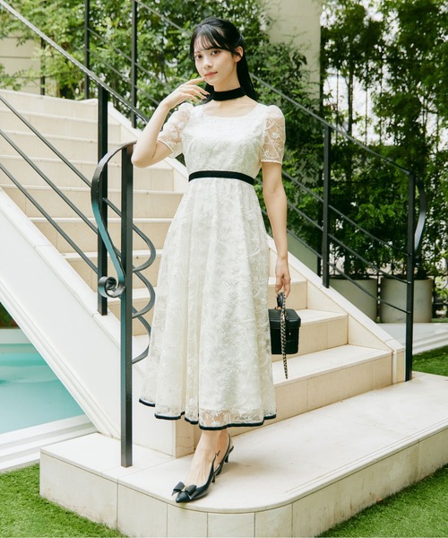 【JILLSTUART】チュールミックスレースドレス JILL STUART（ジルスチュアート）の「◇チュールミックスレースドレス