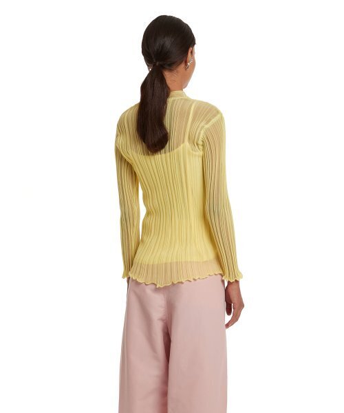 TRUNK PROJECT（トランクプロジェクト）の「Semi-Sheer Ribbed-Knit Sweater_Yellow（Tシャツ/カットソー・レディース・イエロー・SMALL/X-SMALL）」の2枚目の写真