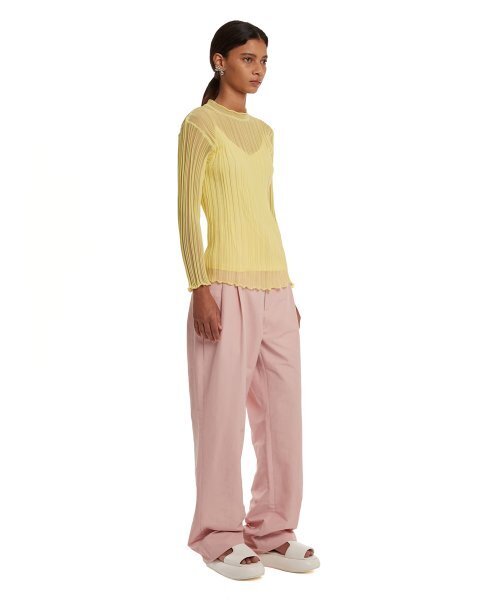 TRUNK PROJECT（トランクプロジェクト）の「Semi-Sheer Ribbed-Knit Sweater_Yellow（Tシャツ/カットソー・レディース・イエロー・SMALL/X-SMALL）」の3枚目の写真