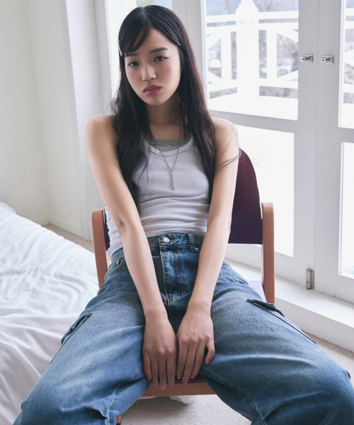 OURDAYZ（アワーデイズ）の「サンディッドカーゴワイドデニムパンツ [VINTAGE BLUE]（デニムパンツ・レディース・その他・LARGE/MEDIUM/SMALL/X-SMALL）」の5枚目の写真