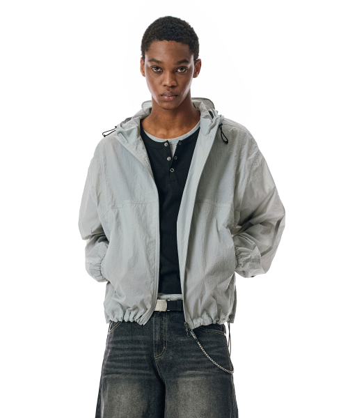 SECONDMONO（セカンドモノローグ）の「Flap Sheer Windbreaker [GRAY]_SEJK010GRAY（ナイロンジャケット・レディース・その他・SMALL/MEDIUM/LARGE）」の6枚目の写真