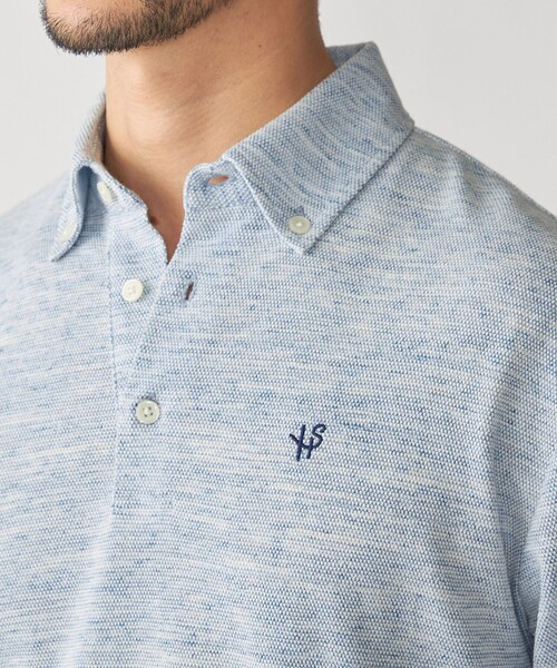 SHIPS（シップス）の「【WEB限定】SHIPS: リネンミックス カラーネップ ボタンダウン ロングスリーブ ポロシャツ（ポロシャツ・メンズ・ブラック/グリーン/ネイビー・SMALL/MEDIUM/LARGE/X-LARGE）」の21枚目の写真