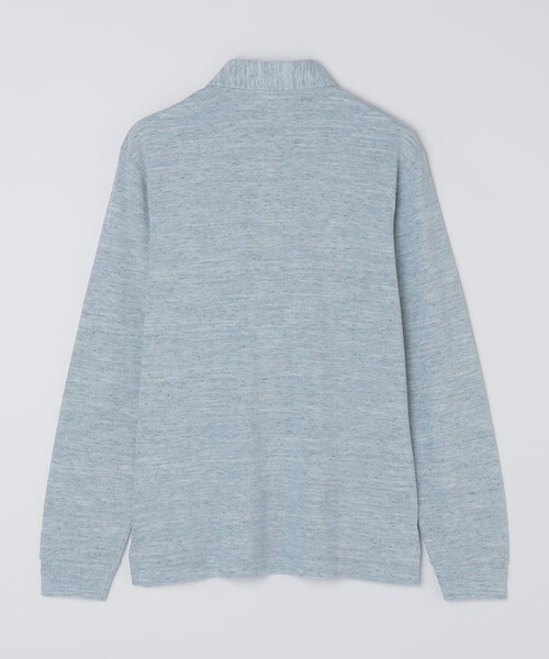 SHIPS（シップス）の「【WEB限定】SHIPS: リネンミックス カラーネップ ボタンダウン ロングスリーブ ポロシャツ（ポロシャツ・メンズ・ブラック/グリーン/ネイビー・SMALL/MEDIUM/LARGE/X-LARGE）」の9枚目の写真