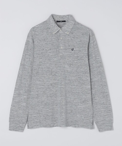 SHIPS（シップス）の「【WEB限定】SHIPS: リネンミックス カラーネップ ボタンダウン ロングスリーブ ポロシャツ（ポロシャツ・メンズ・ブラック/グリーン/ネイビー・SMALL/MEDIUM/LARGE/X-LARGE）」の10枚目の写真