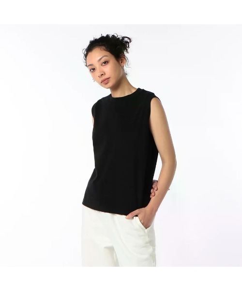 GOAT(ゴート)の「GOAT / COMPACT NO SLEEVE TEE(Tシャツ/カットソー・レディース・ダークグレー/ダークネイビー/ライトイエロー/ブラック/オリーブ/アイボリー・S/M)」の2枚目の写真