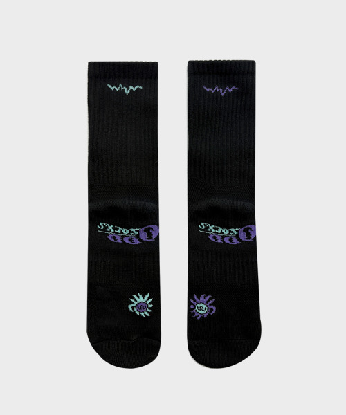 ODDSOCKS（オッドソックス）の「クールマックスクッショニングカラーランニングクルーソックス - ブラック（スポーツグッズ・レディース・その他・M23cm～25cm/L25cm～27cm）」の4枚目の写真