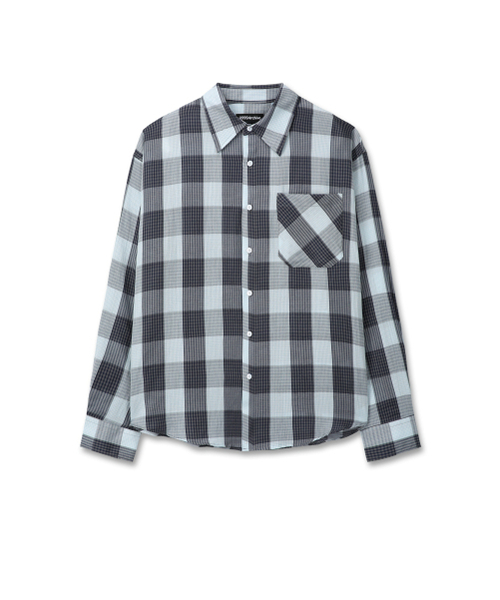 9999ARCHIVE(9999アーカイブ)の「Maximal Irregular Check Shirt(シャツ/ブラウス・レディース・スカイブルー・OS)」の5枚目の写真