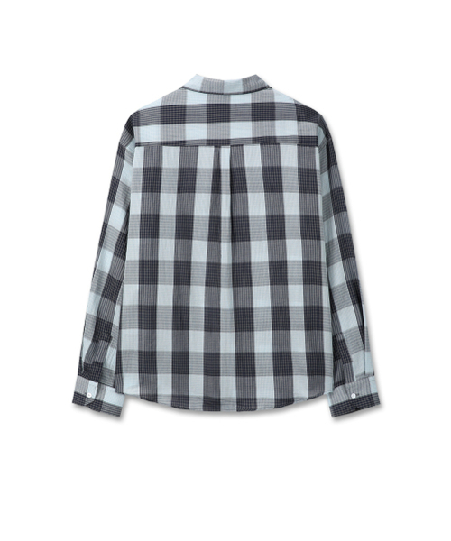 9999ARCHIVE(9999アーカイブ)の「Maximal Irregular Check Shirt(シャツ/ブラウス・レディース・スカイブルー・OS)」の6枚目の写真