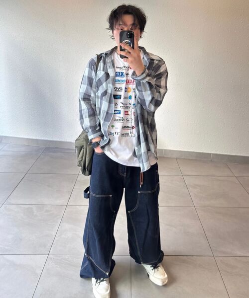 9999ARCHIVE(9999アーカイブ)の「Maximal Irregular Check Shirt(シャツ/ブラウス・レディース・スカイブルー・OS)」の2枚目の写真