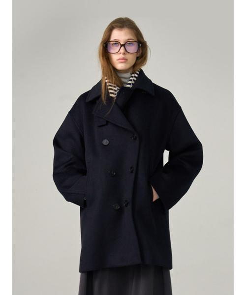 hunch（ハンチ）の「Overfit Pea Coat（チェスターコート・レディース・ダークネイビー・FREE）」の2枚目の写真