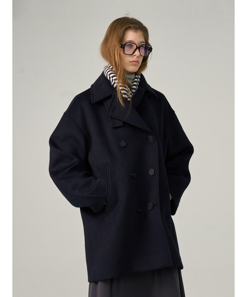 hunch（ハンチ）の「Overfit Pea Coat（チェスターコート・レディース・ダークネイビー・FREE）」の3枚目の写真